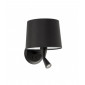 Applique avec liseuse Conga Corps Acier,Tissu 29 Cm|Appliques murales|Luminaire Center
