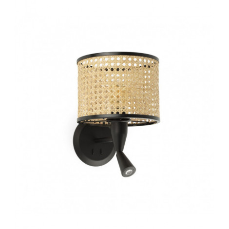 Applique avec liseuse Mambo Corps Acier,Ratan 30,5 Cm|Appliques murales|Luminaire Center