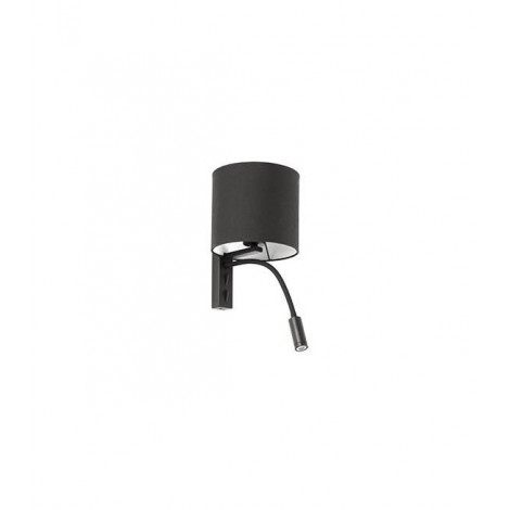 Applique avec liseuse Tira Noir 1 ampoule 48cm|Appliques murales|Luminaire Center