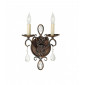 Applique murale Chateau Acier,cristal Bronze moka 2 ampoules 29,8cm|Appliques murales|Luminaire Center