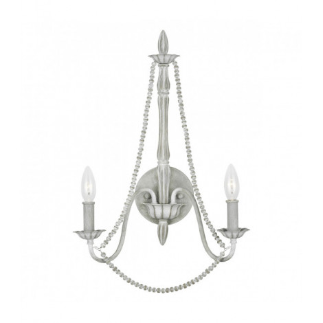 Applique murale Maryville Acier,bois Gris lavé 2 ampoules 53,3cm|Appliques murales|Luminaire Center