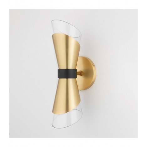 Applique murale Angie Acier Nickel noir,poli 2 ampoules 38,1cm|Appliques murales|Luminaire Center