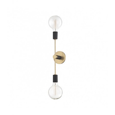 Applique murale Astrid Acier Noir,laiton 2 ampoules 45,7cm|Appliques murales|Luminaire Center
