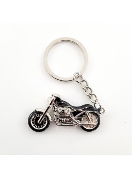 Porte-clés style Harley Davidson / Noir et chrome "CDZOM"