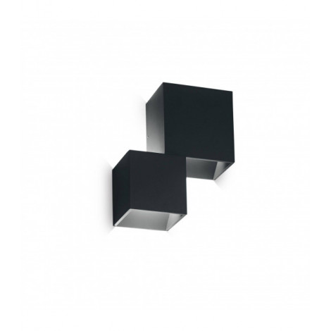 Applique moderne Rubik Aluminium Noir 2 ampoules 21cm|Appliques murales|Luminaire Center