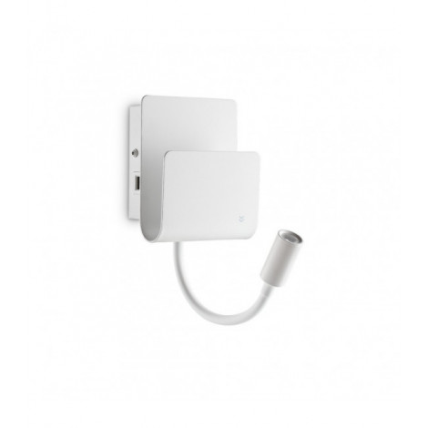 Applique avec liseuse Probe Métal blanc 2 ampoules 23,5cm|Appliques murales|Luminaire Center