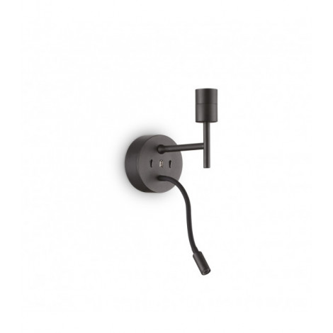 Applique avec liseuse Set Métal,aluminium Noir 20,5 Cm|Appliques murales|Luminaire Center