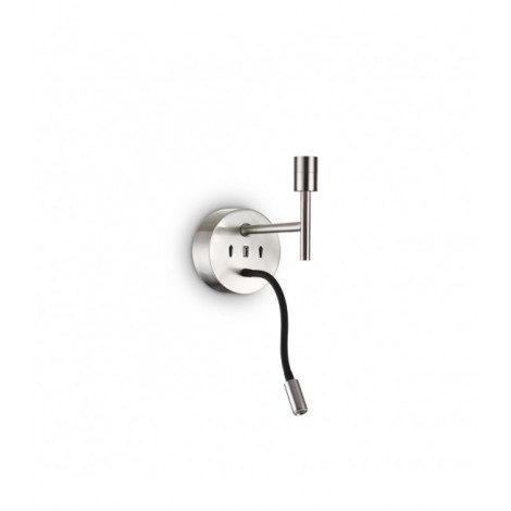 Applique avec liseuse Set Métal,aluminium Nickel 20,5 Cm|Appliques murales|Luminaire Center
