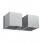 Applique murale Quad Aluminium Gris 2 ampoules 11cm|Appliques murales|Luminaire Center