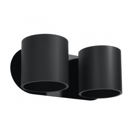 Applique murale Orbis Aluminium Noir 2 ampoules 10cm|Appliques murales|Luminaire Center