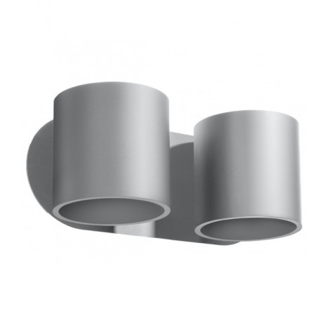 Applique murale Orbis Aluminium Gris 2 ampoules 10cm|Appliques murales|Luminaire Center