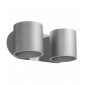 Applique murale Orbis Aluminium Gris 2 ampoules 10cm|Appliques murales|Luminaire Center