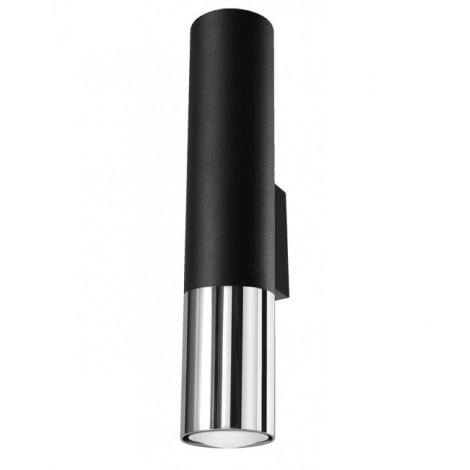 Applique murale Loopez Acier Chrom,noir 2 ampoules 29cm|Appliques murales|Luminaire Center