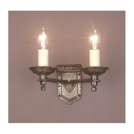 Applique murale Tudor Bronze 2 ampoules 16cm|Appliques murales|Luminaire Center