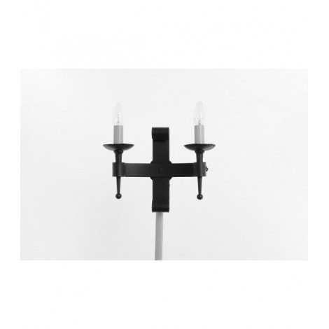 Applique murale Refectory Noir 2 ampoules 25,5cm|Appliques murales|Luminaire Center