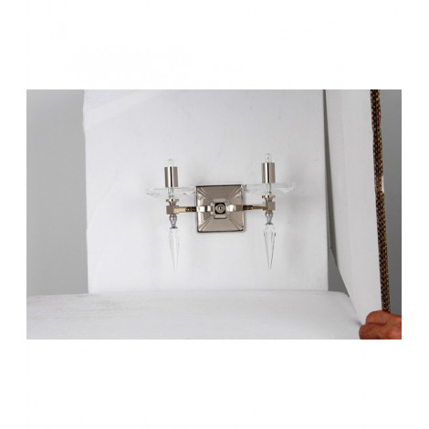 Applique murale Sorrento Nickel 2 ampoules 15cm|Appliques murales|Luminaire Center