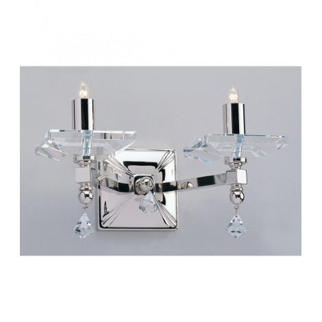 Applique murale Capri Nickel 2 ampoules 15cm|Appliques murales|Luminaire Center