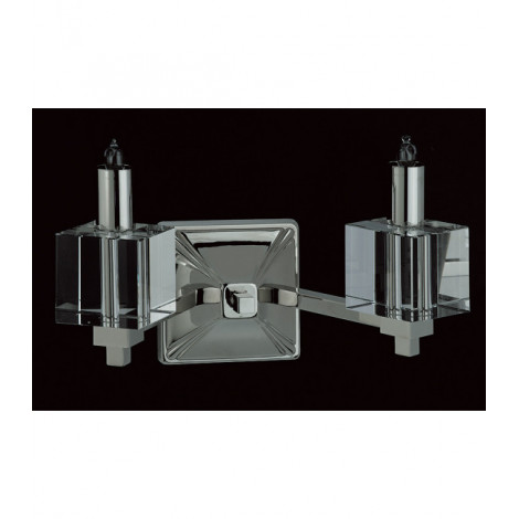 Applique murale Cube Nickel 2 ampoules 17cm|Appliques murales|Luminaire Center