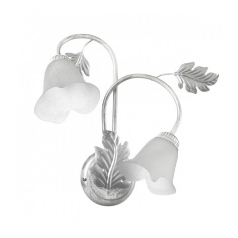 Applique murale MARILENA Twin Light Métal,Verre Argent,Blanc|Appliques murales|Luminaire Center