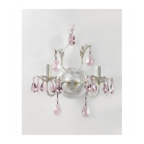 Applique murale KATE 2 Light Métal,Verre Ivoire,Rose|Appliques murales|Luminaire Center