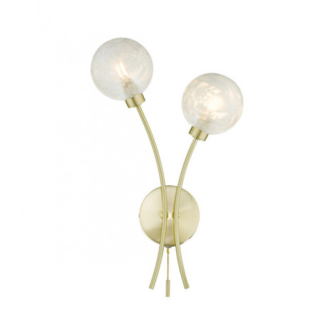 Applique murale Avari Laiton satiné, verre dépoli blanc|Appliques murales|Luminaire Center