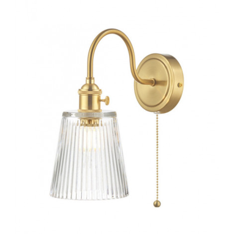 Applique murale Hadano Verre nervuré, laiton massif naturel|Appliques murales|Luminaire Center