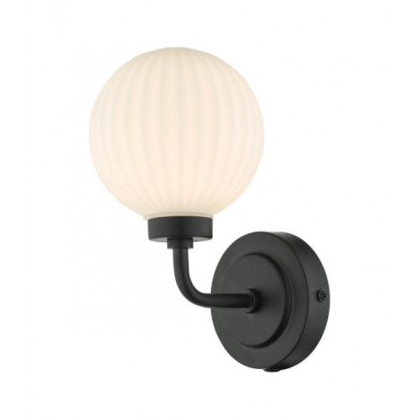 Applique murale Alrik Noir mat, verre opale|Appliques murales|Luminaire Center