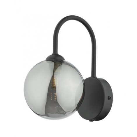 Applique murale Eissa Noir mat, verre fumé|Appliques murales|Luminaire Center