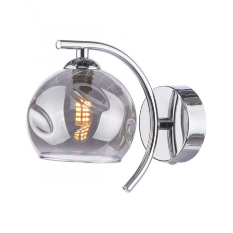 Applique murale Nakita Chrome poli, verre fumé|Appliques murales|Luminaire Center