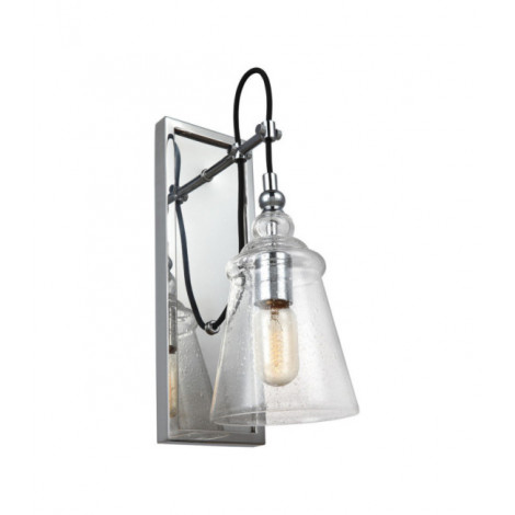 Applique murale Feiss Acier,verre grainé transparent Chrome|Appliques murales|Luminaire Center