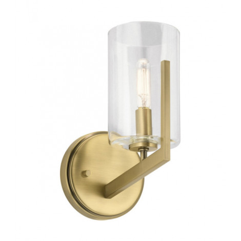 Applique murale Kichler Verre transparent,acier Laiton naturel brossé|Appliques murales|Luminaire Center