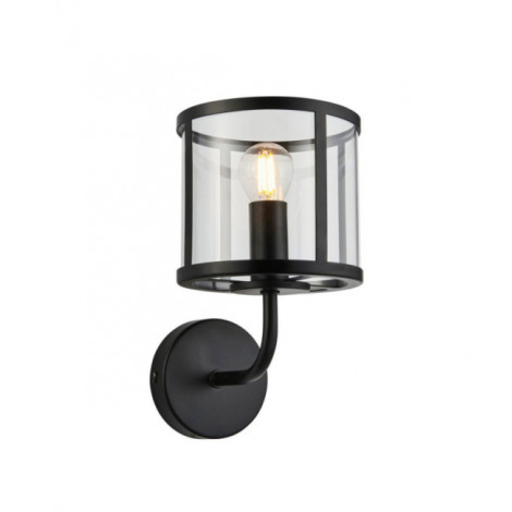 Applique murale Hopton Acier,verre Noir mat et verre transparent|Appliques murales|Luminaire Center