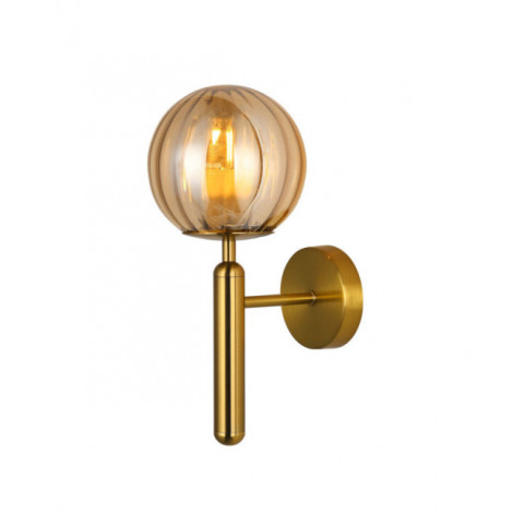 Applique murale Ravena Verre,Acier Laiton, Ambre|Appliques murales|Luminaire Center