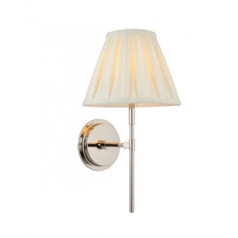 Applique murale Rennes Acier,tissu Plaque de nickel brillant et tissu crème|Appliques murales|Luminaire Center