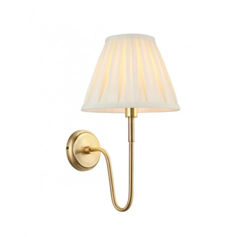 Applique murale Rouen Acier,tissu Assiette en laiton antique et tissu crème|Appliques murales|Luminaire Center