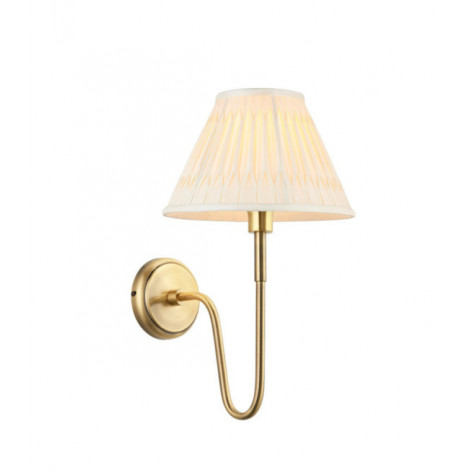 Applique murale Rouen Acier,tissu Assiette en laiton antique et soie ivoire|Appliques murales|Luminaire Center