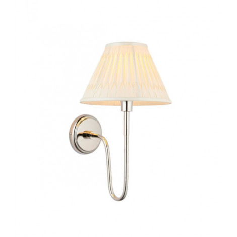 Applique murale Rouen Acier,tissu Plaque de nickel brillant et soie ivoire|Appliques murales|Luminaire Center