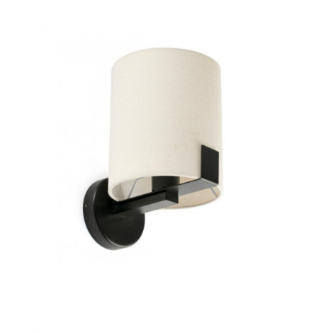 Applique murale Nila Acier,Textile Noir mat avec teinte blanc cassé|Appliques murales|Luminaire Center