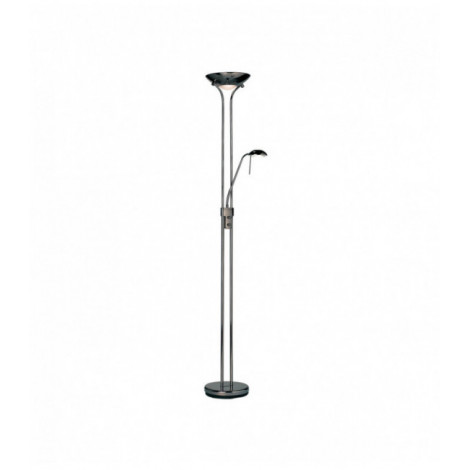 Lampadaire Rome avec liseuse, chrome noir|Lampadaire|Luminaire Center