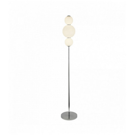 Lampadaire boule de neige 3 ampoules, chrome avec abat-jour en verre opale|Lampadaire|Luminaire Center