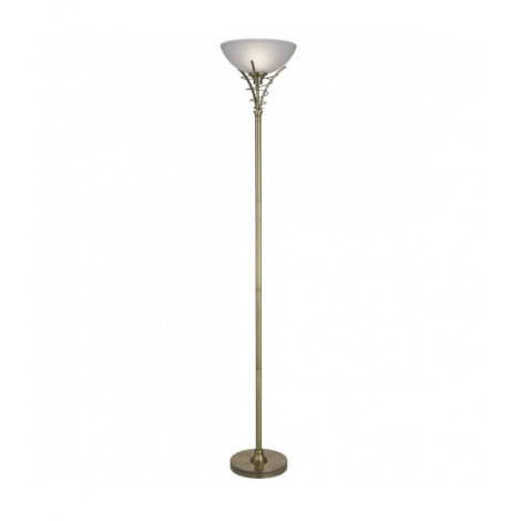 Lampadaire Uplighters, en laiton antique et verre opale|Lampadaire|Luminaire Center