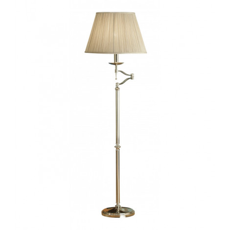 Lampadaire articulé Stanford, nickel, abat-jour beige|Lampadaire|Luminaire Center