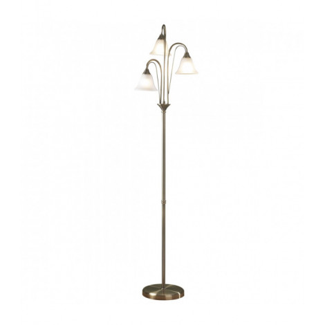 Lampadaire Boston laiton antique et verre opale 3 ampoules|Lampadaire|Luminaire Center