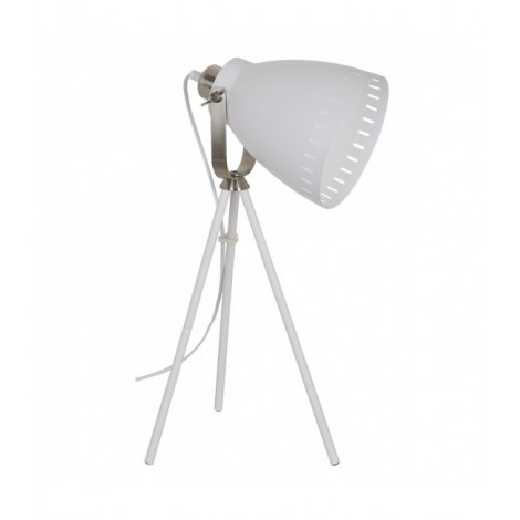 Lampadaire industriel et rétro Franklin Sablé blanc, nickel satiné|Lampadaire|Luminaire Center