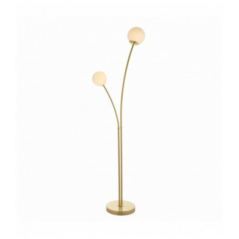 Lampadaire Bloom en Acier , Plaque en laiton satiné et verre opale|Lampadaire|Luminaire Center