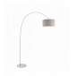 Lampadaire Owen Arched Cylinder en Acier , Plaque chromée et tissu gris|Lampadaire|Luminaire Center