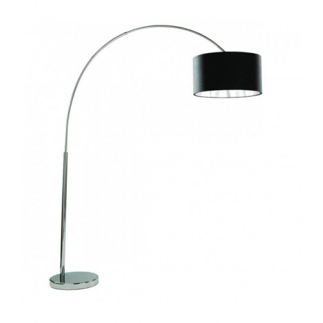 Lampadaire 1 ampoule Arcs, en chrome avec abat-jour noir|Lampadaire|Luminaire Center