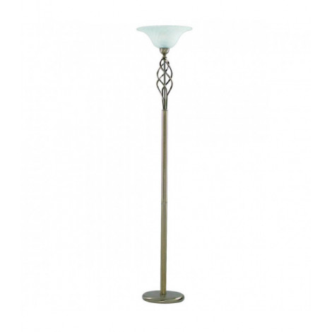 Lampadaire Uplighters, en laiton antique et verre marbré|Lampadaire|Luminaire Center
