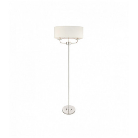 Lampadaire Nixon, nickel brillant et cristal, 2 ampoules|Lampadaire|Luminaire Center