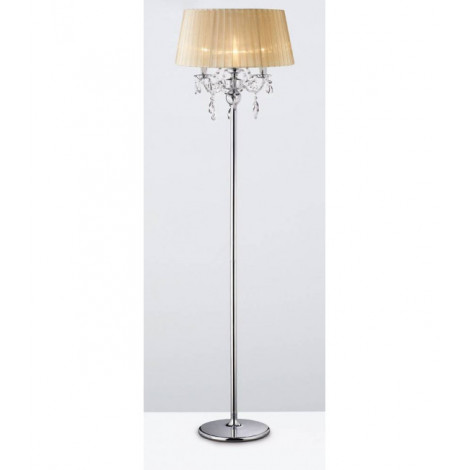 Lampadaire Olivia avec Abat jour bronze 3 Ampoules chrome poli/cristal|Lampadaire|Luminaire Center
